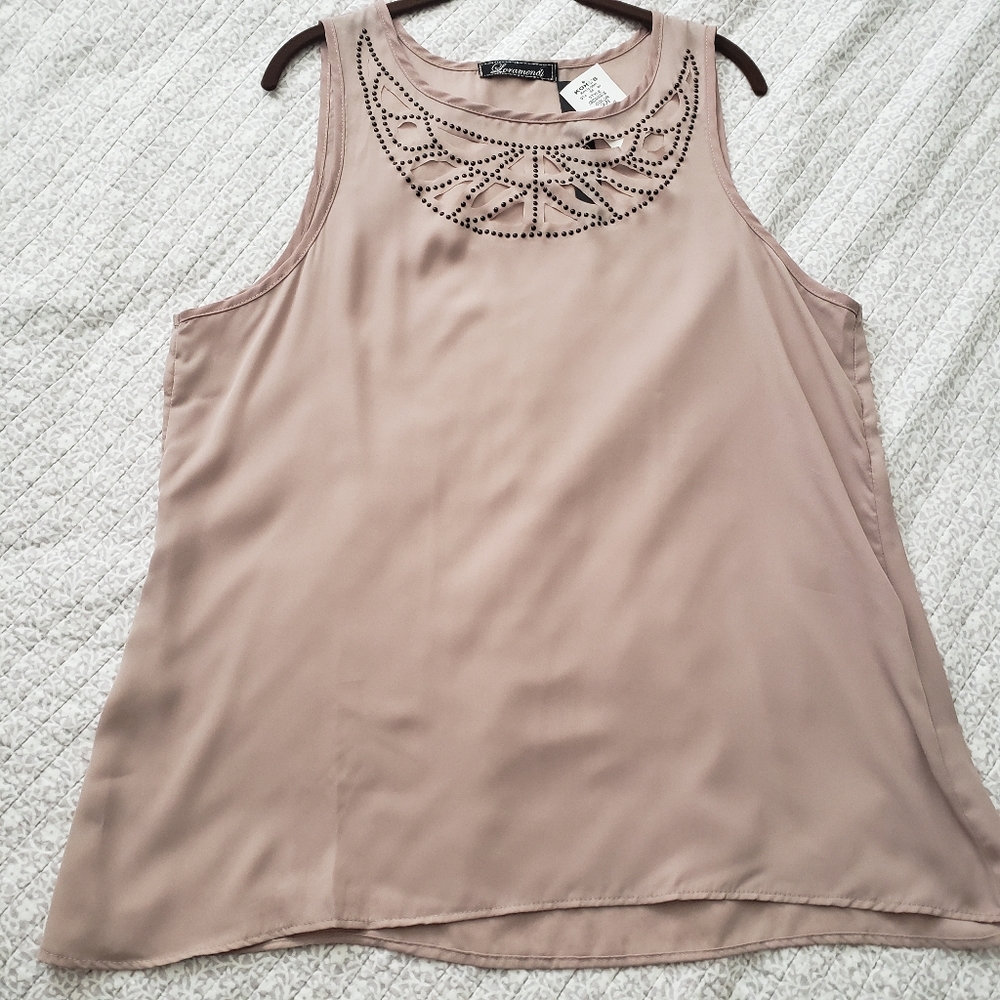 Loramendi Sleeveless Cutout Top Blouse 1X